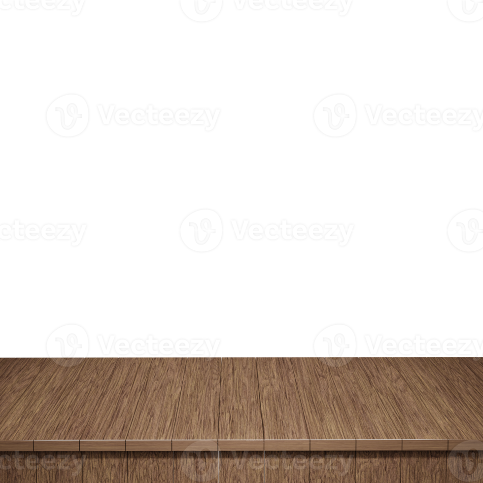 di legno tavolo primo piano, legna tavolo superiore davanti Visualizza 3d rendere isolato png