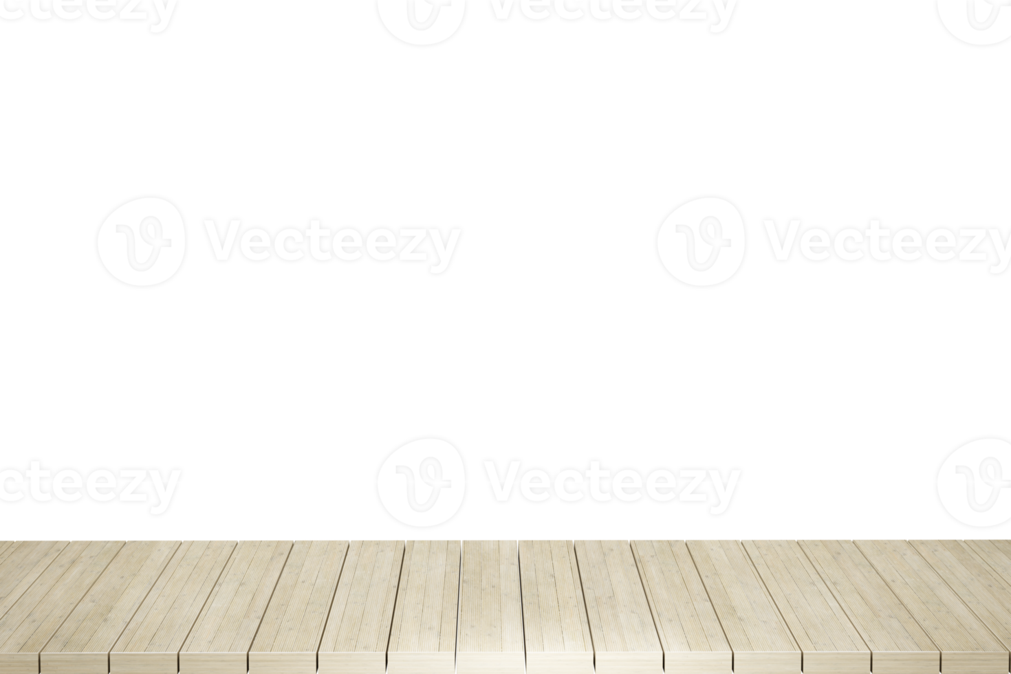 Wooden table foreground, wood table top front view 3d render isolated png