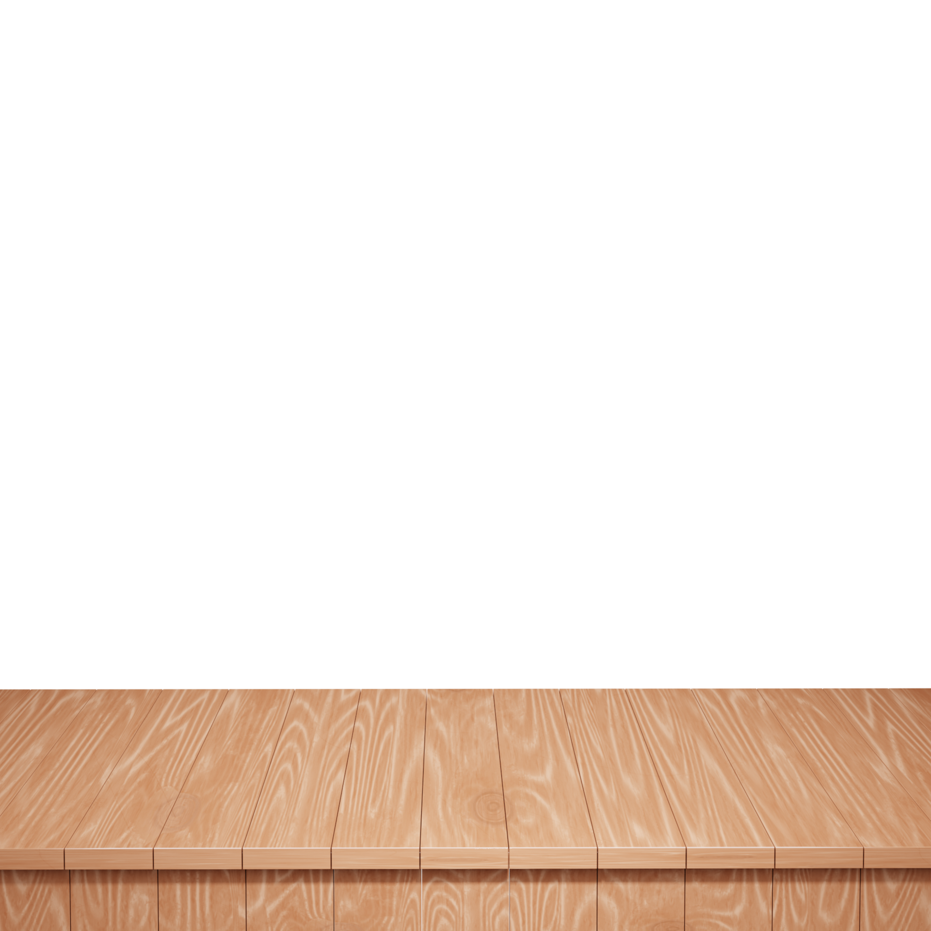 Wooden table foreground, top front view 3d render isolated 15315715 PNG