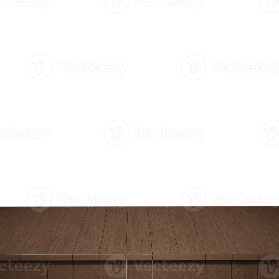 trä- tabell förgrund, trä tabell topp främre se 3d framställa isolerat png