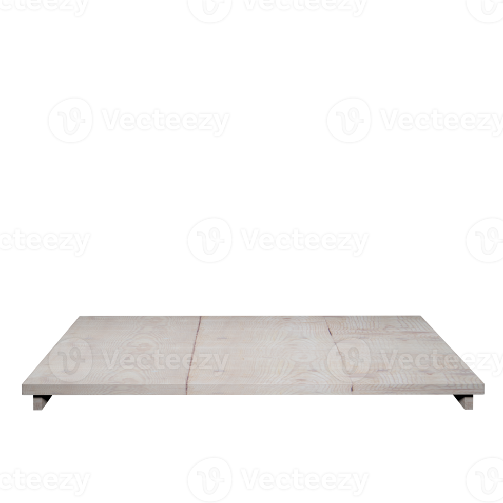 wood table top front view 3d render isolated png