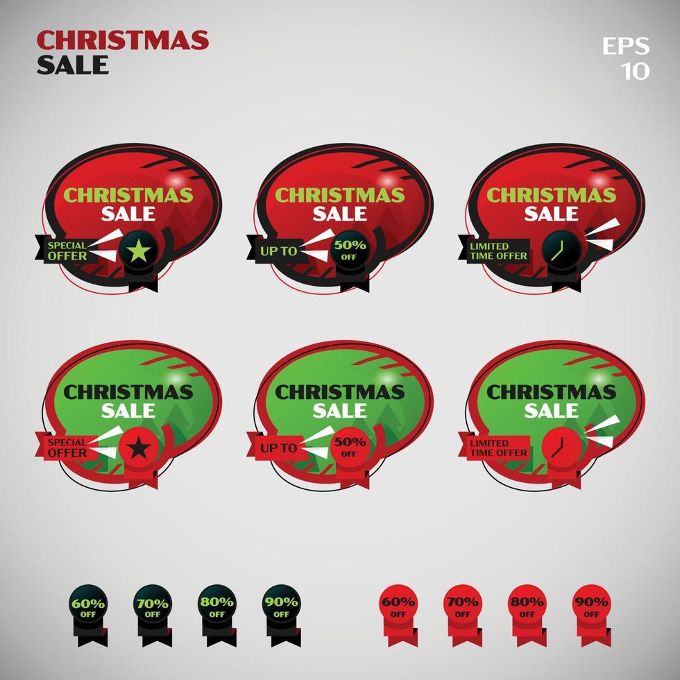 Basic Form of Circle Christmas Sale vector