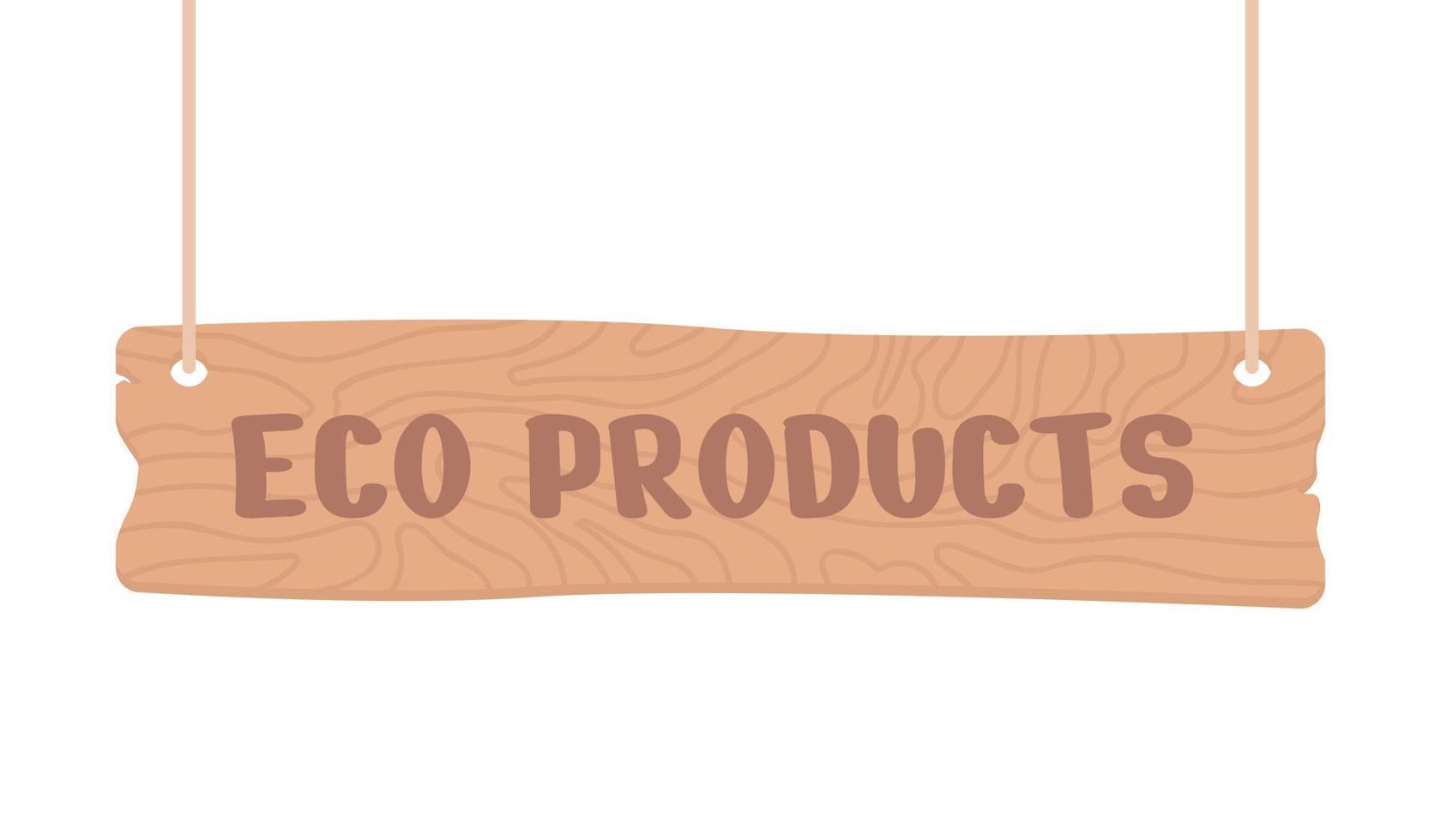 Eco products signage semi flat color vector object. Editable elements. Full sized items on white. Simple cartoon style illustration for web graphic design and animation