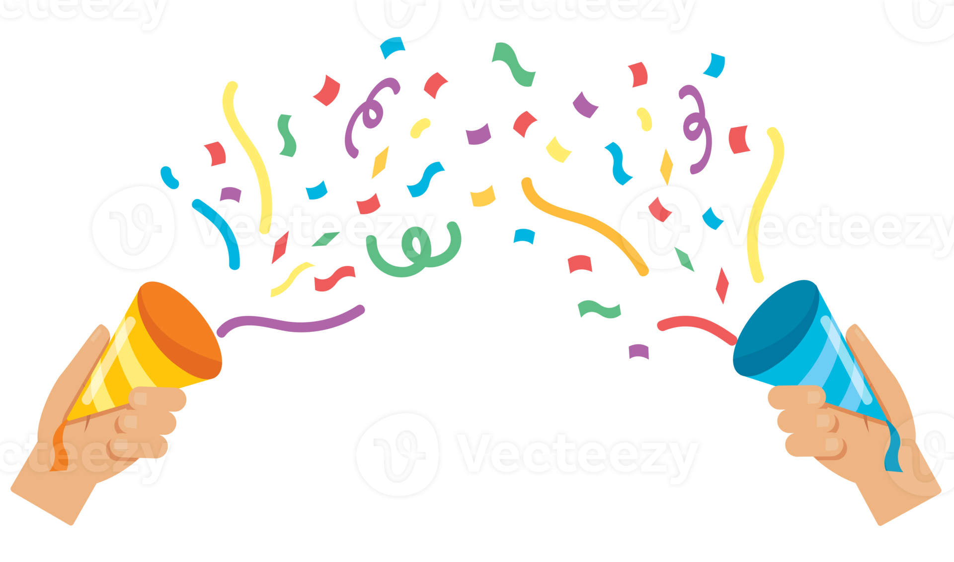 hands holding confetti popper illustration 15316965 PNG