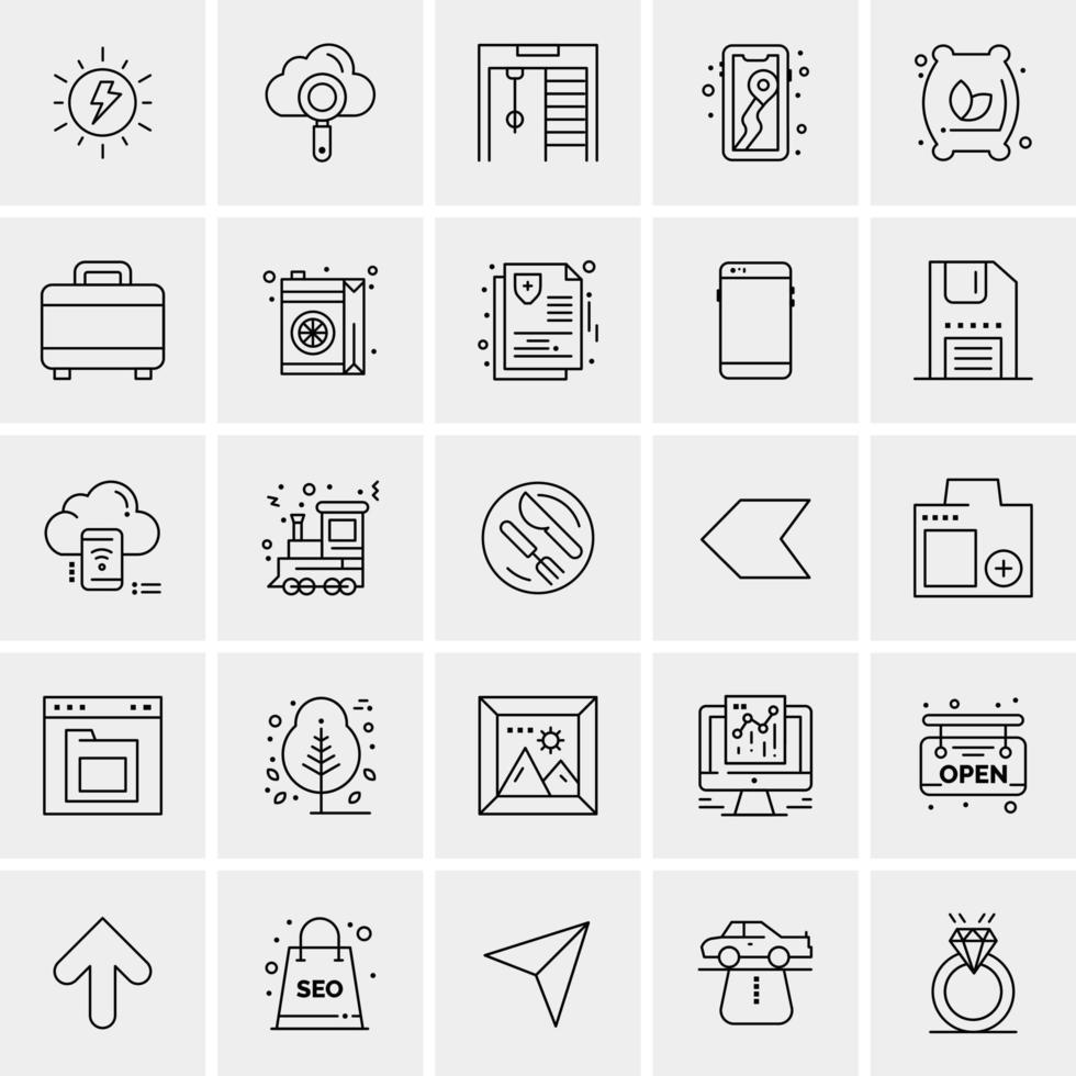 25 iconos de negocios universales vector ilustración de icono creativo para usar en proyectos relacionados con la web y dispositivos móviles