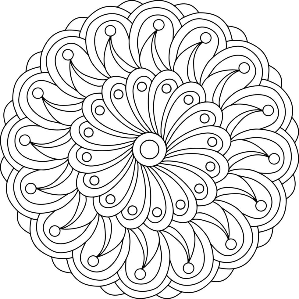 Floral Mandala coloring page vector