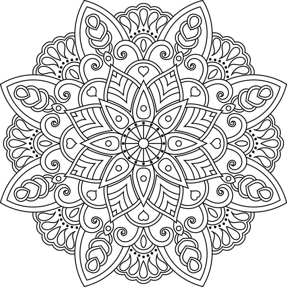 Mandala line art vector illustration