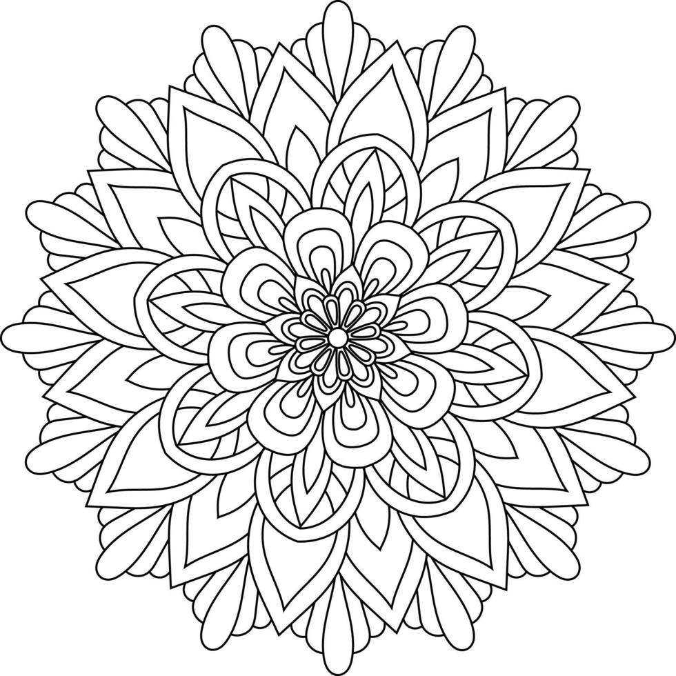 Black and white mandala vector illustration