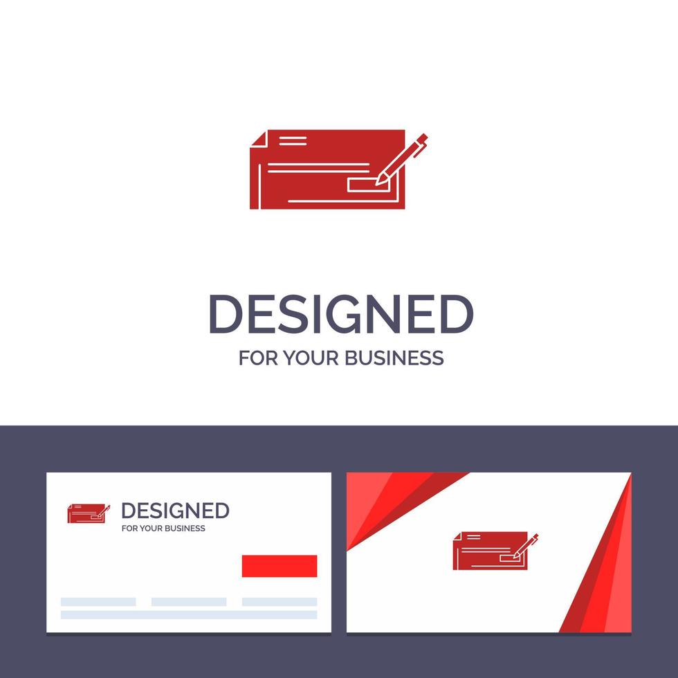 Creative Business Card and Logo template Check Bank Bank Check Business Finance Money Vector Illustration