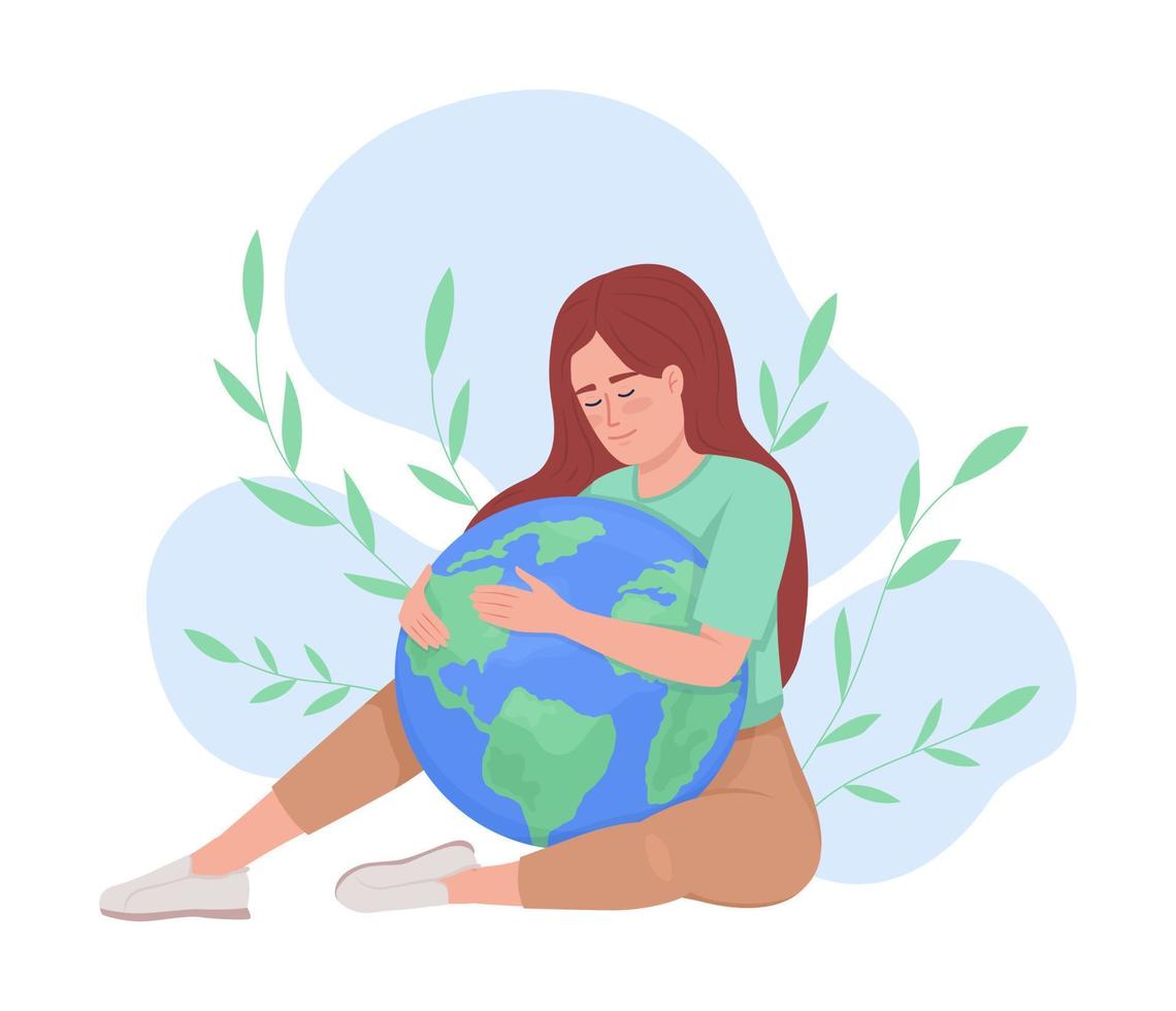 cuidado del medio ambiente 2d vector ilustración aislada