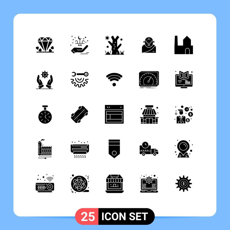 Pictogram Set of 25 Simple Solid Glyphs of industrial plant factory halloween old greek Editable Vector Design Elements