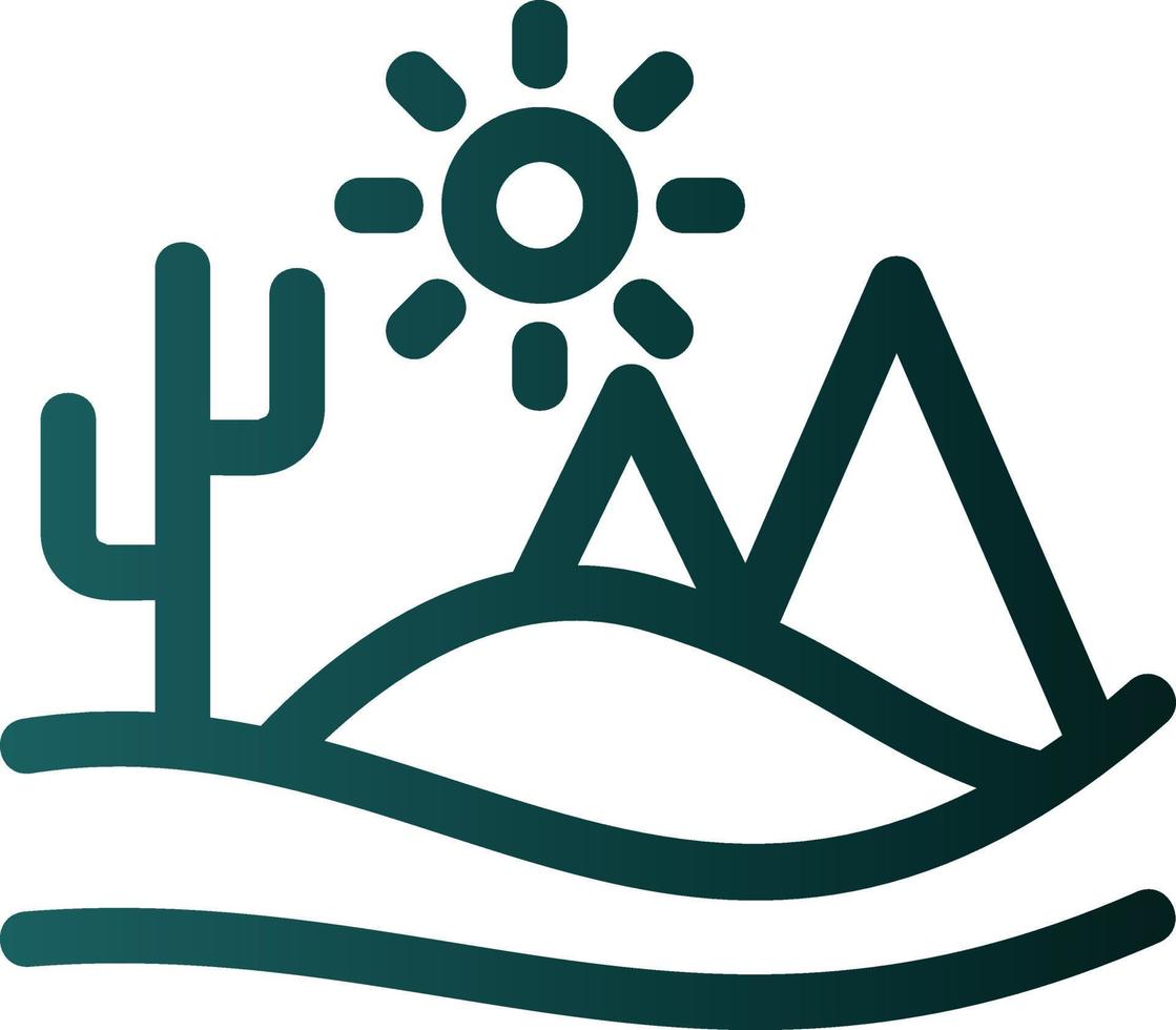 Desert Landscape Vector Icon Design