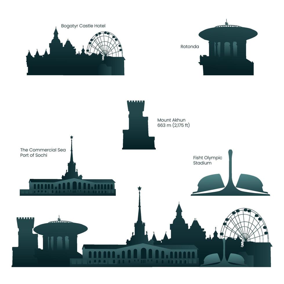 sights of Sochi vector
