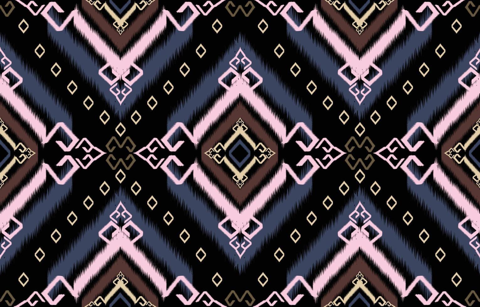 Ikat pattern design.Eethnic ikat pattern oriental African American Indonesia, Asia, Aztec motif textile and bohemian.design for background, wallpaper,carpet print, fabric, batik .vector ikat pattern. vector