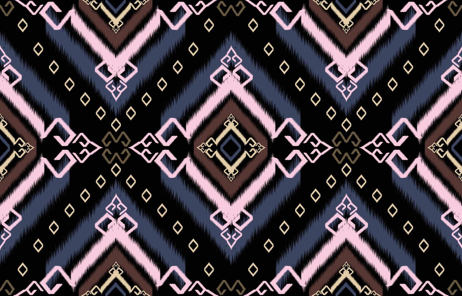 Ikat pattern design.Eethnic ikat pattern oriental African American Indonesia, Asia, Aztec motif textile and bohemian.design for background, wallpaper,carpet print, fabric, batik .vector ikat pattern. vector