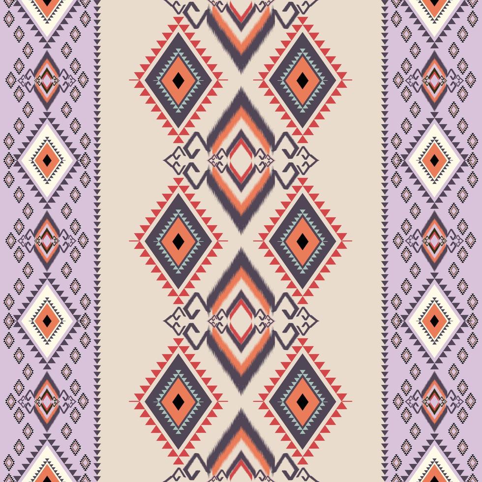 Ikat pattern design.Eethnic ikat pattern oriental African American Indonesia, Asia, Aztec motif textile and bohemian.design for background, wallpaper,carpet print, fabric, batik .vector ikat pattern. vector