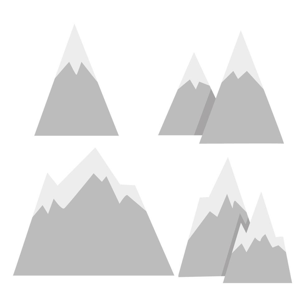 Set of different gray mountains vector