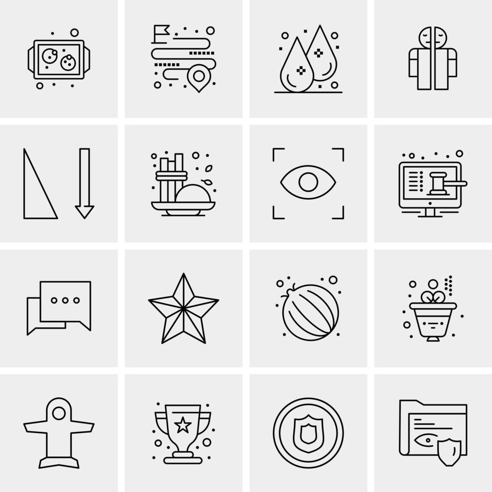 16 iconos de negocios universales vector ilustración de icono creativo para usar en proyectos relacionados con la web y dispositivos móviles