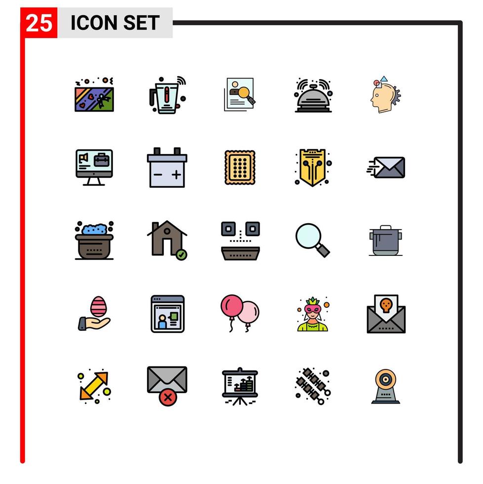 Stock Vector Icon Pack of 25 Line Signs and Symbols for butler search employee resume personal Editable Vector Design Elements