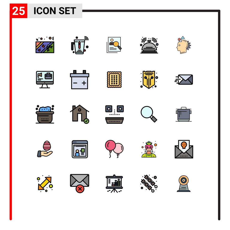 paquete de iconos de vector de stock de 25 signos y símbolos de línea para mayordomo buscar empleado currículum elementos de diseño de vector editables personales