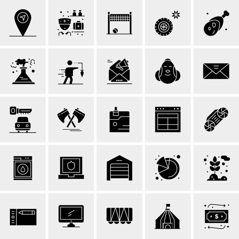 25 iconos de negocios universales vector ilustración de icono creativo para usar en proyectos relacionados con la web y dispositivos móviles