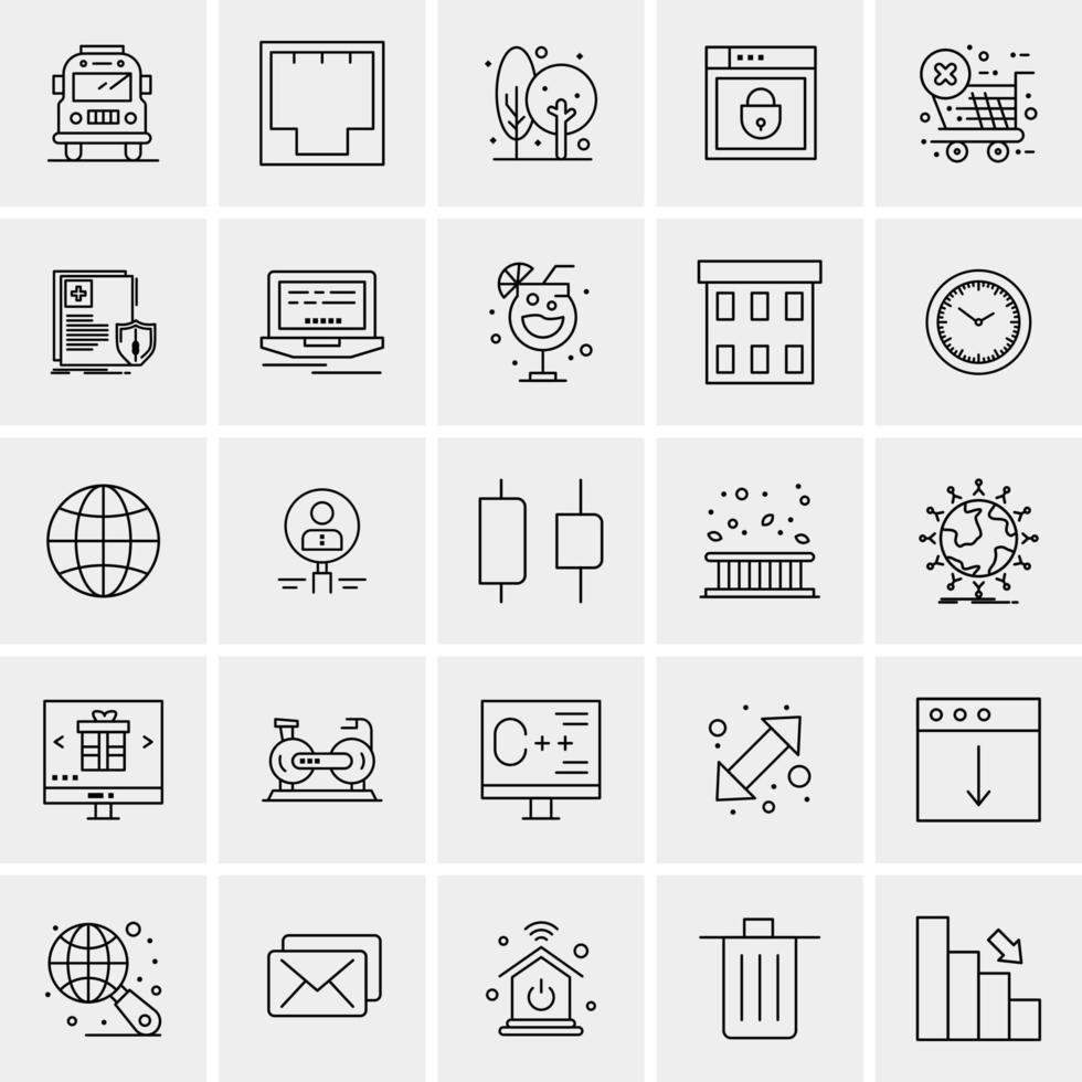 25 iconos de negocios universales vector ilustración de icono creativo para usar en proyectos relacionados con la web y dispositivos móviles