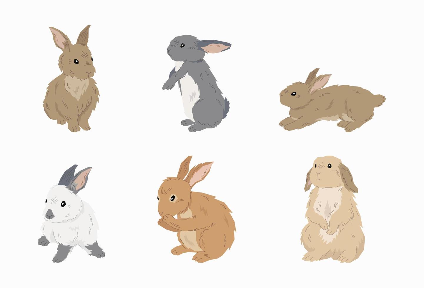 Cute Rabbit vector in flat design