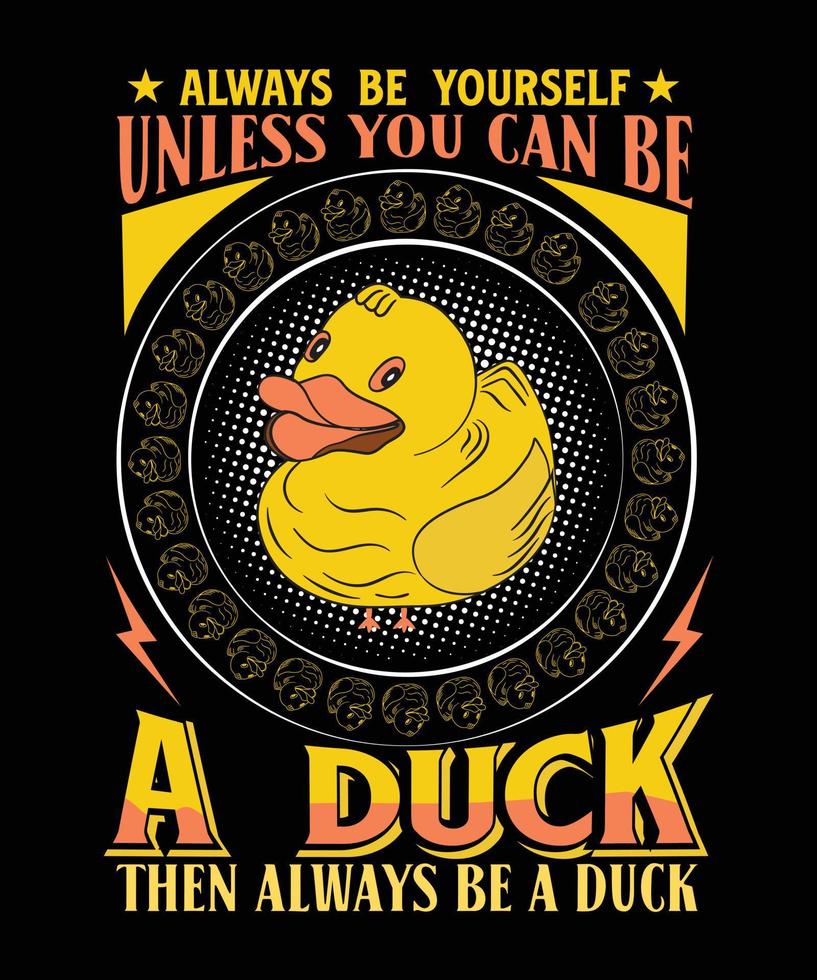 Ducks Circle Halftone T-Shirt Design vector