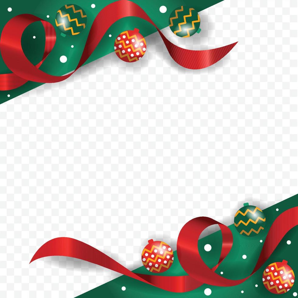 Merry Christmas Cool Green Background Blank Space Design vector