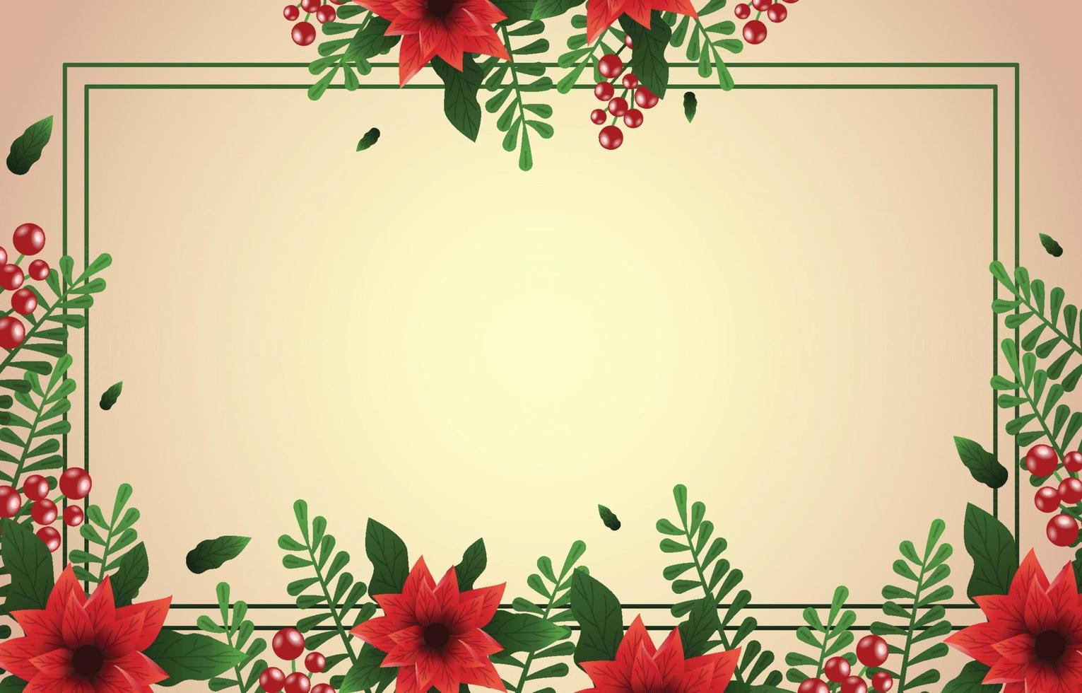 flor de nochebuena verde espacio en blanco fondo floral vector