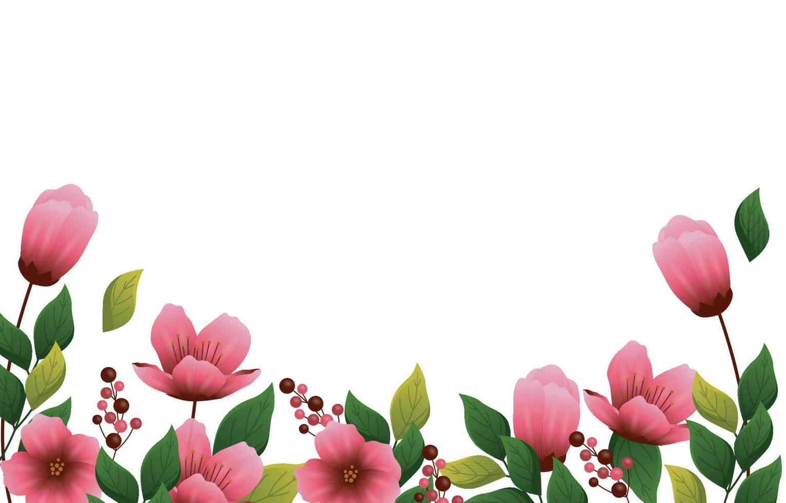 Beautiful Peach Blossom Flower Floral Blank Space Rectangle Background vector