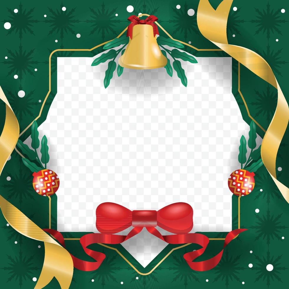 Merry Christmas Cool Green Background Blank Space Design vector