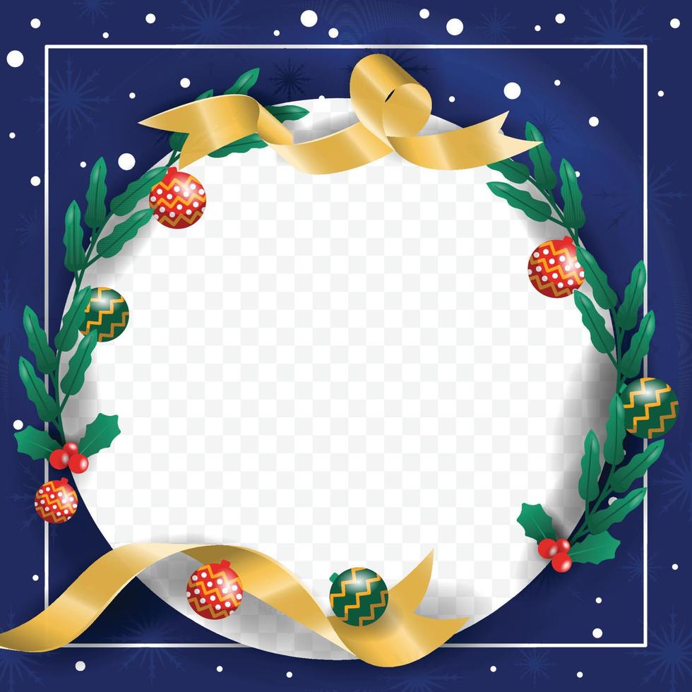 Merry Christmas Cool Blue Background Blank Space Design vector