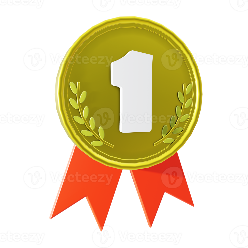 medalha de ouro 3d png