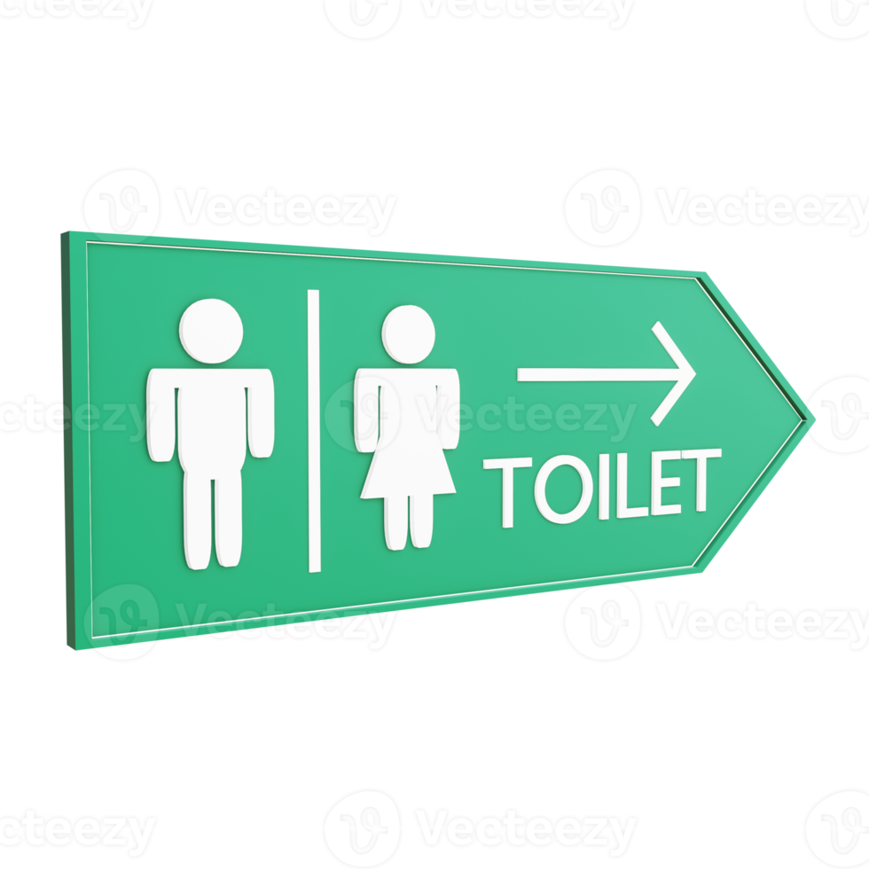 Toilet Sign 3D png