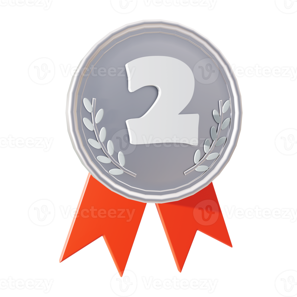 zilver medaille 3d png