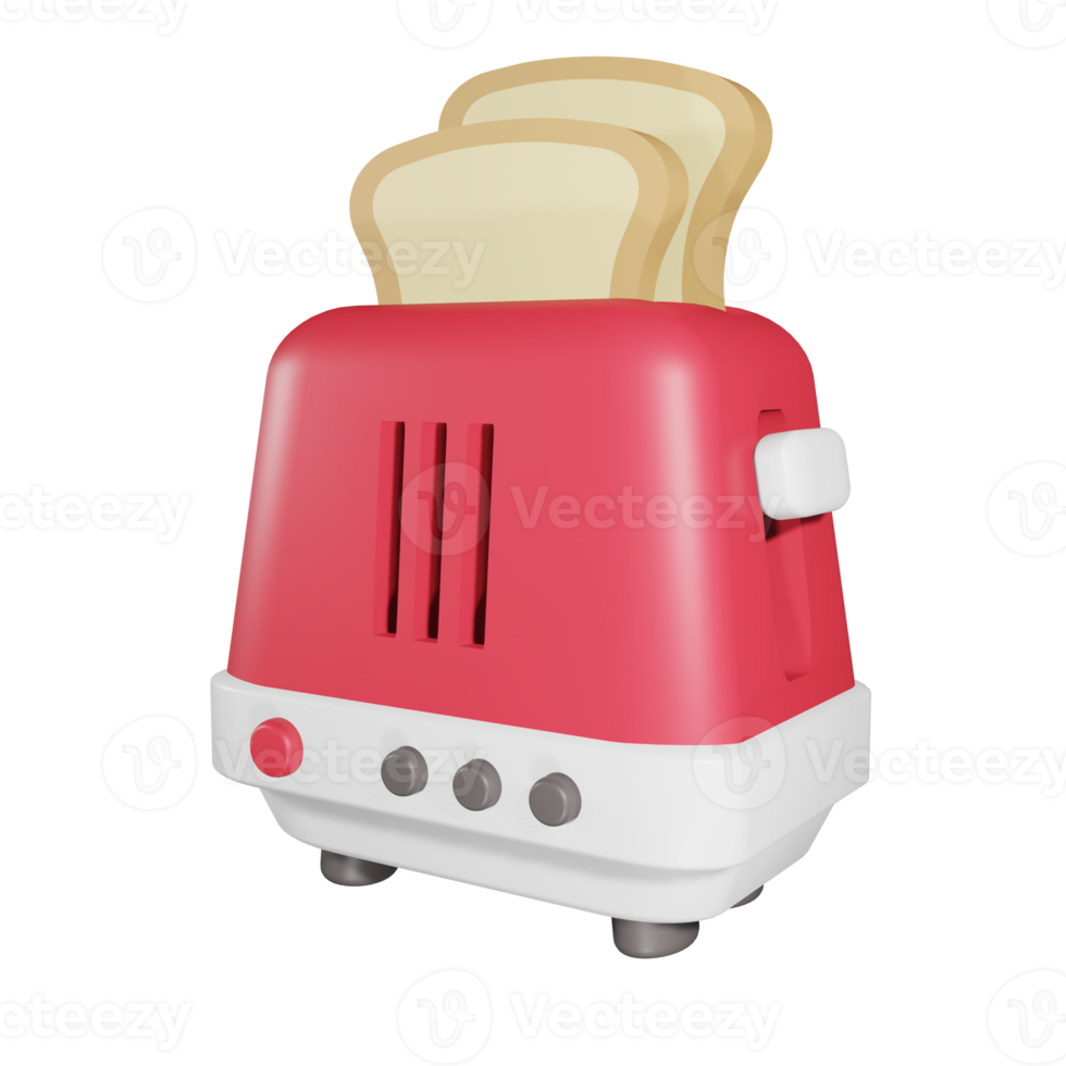 Toaster Red 3D png