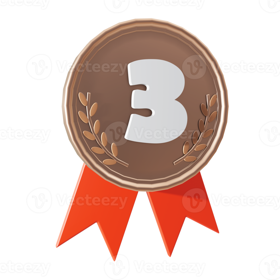 médaille de bronze 3d png