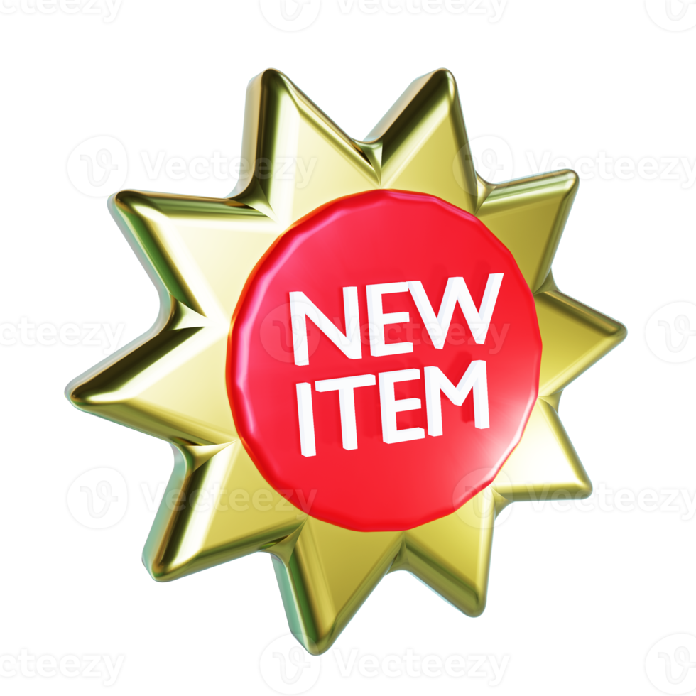 Label New Item 3D png