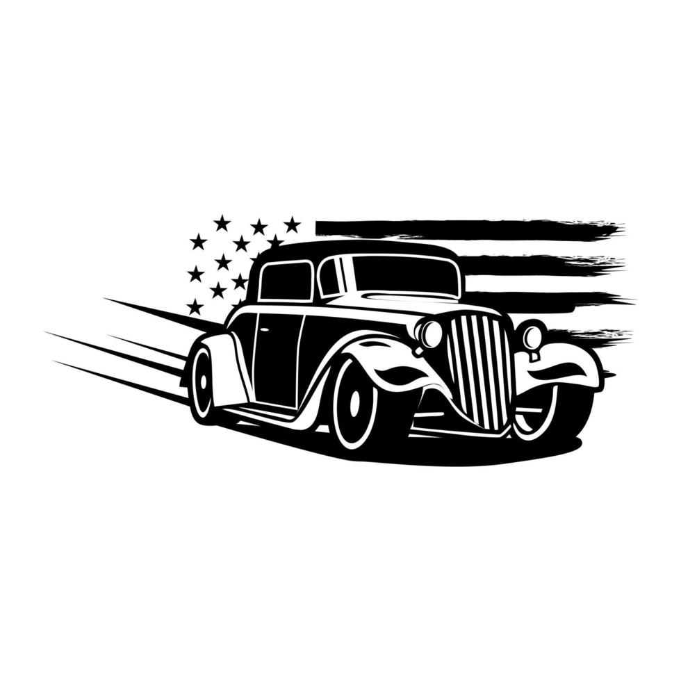 Hot rod race day illustration vector. vector