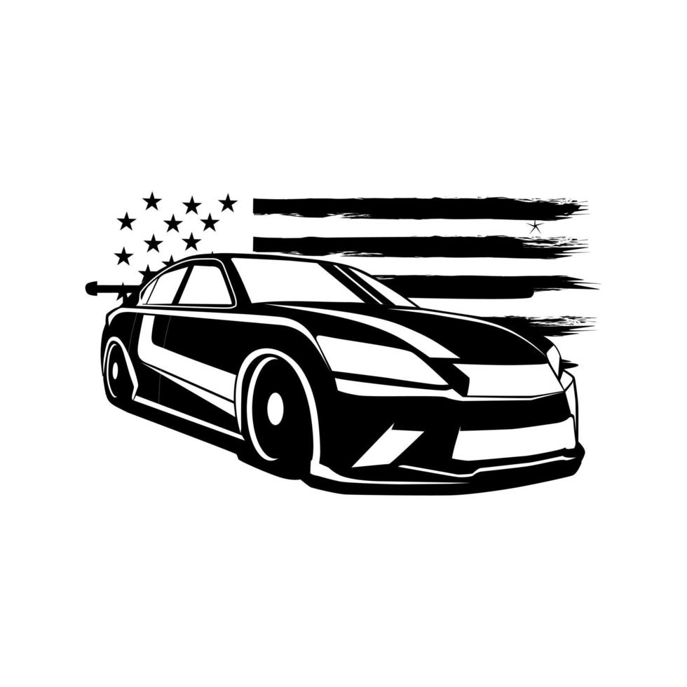 America sport car illustration vector. vector