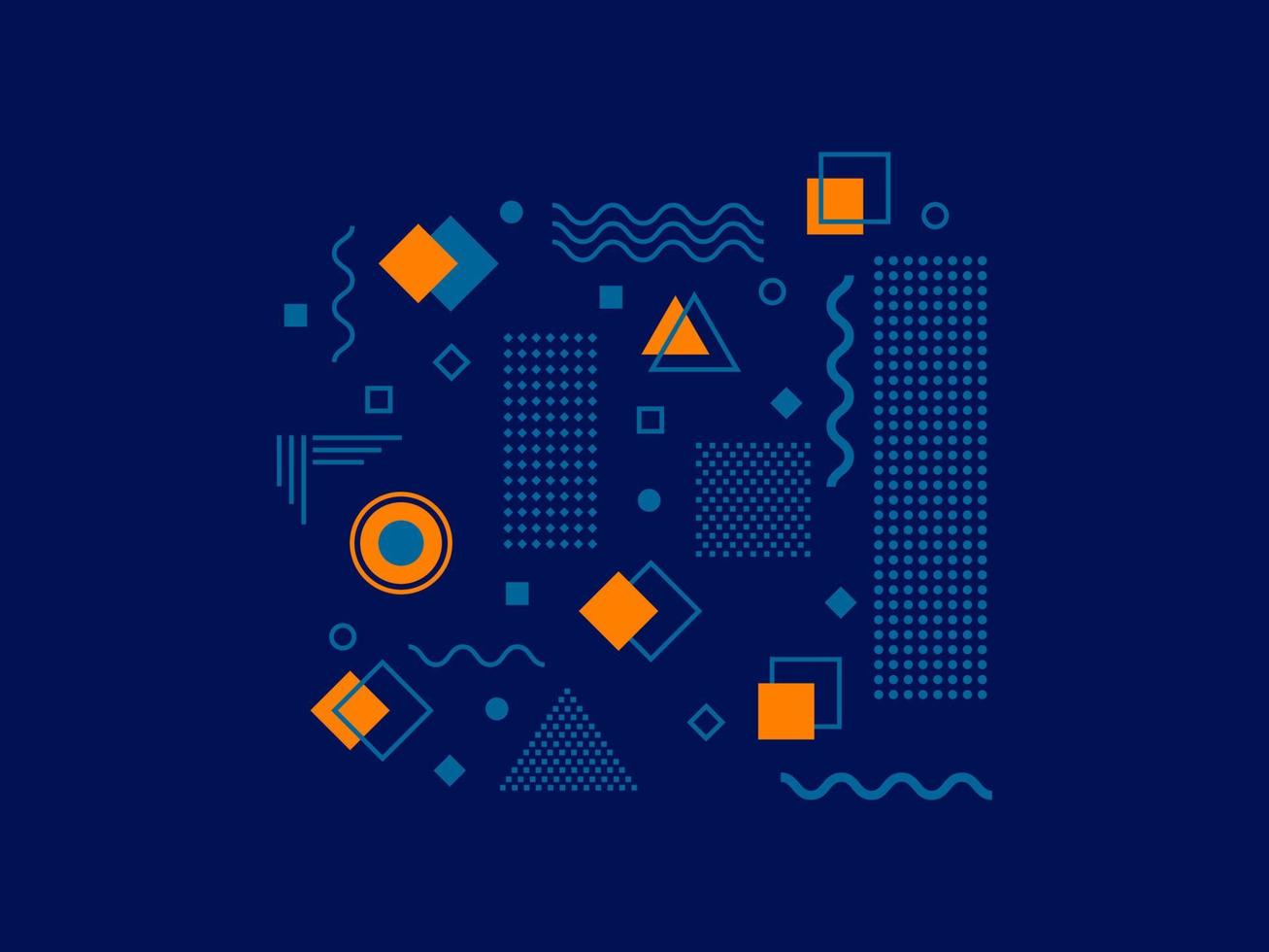 Universal geometric shapes with bright elements composition. Abstract geometric background. Memphis element illustration template. Magazine, leaflet, billboard, sale, banner, flyer, background. Eps 10 vector