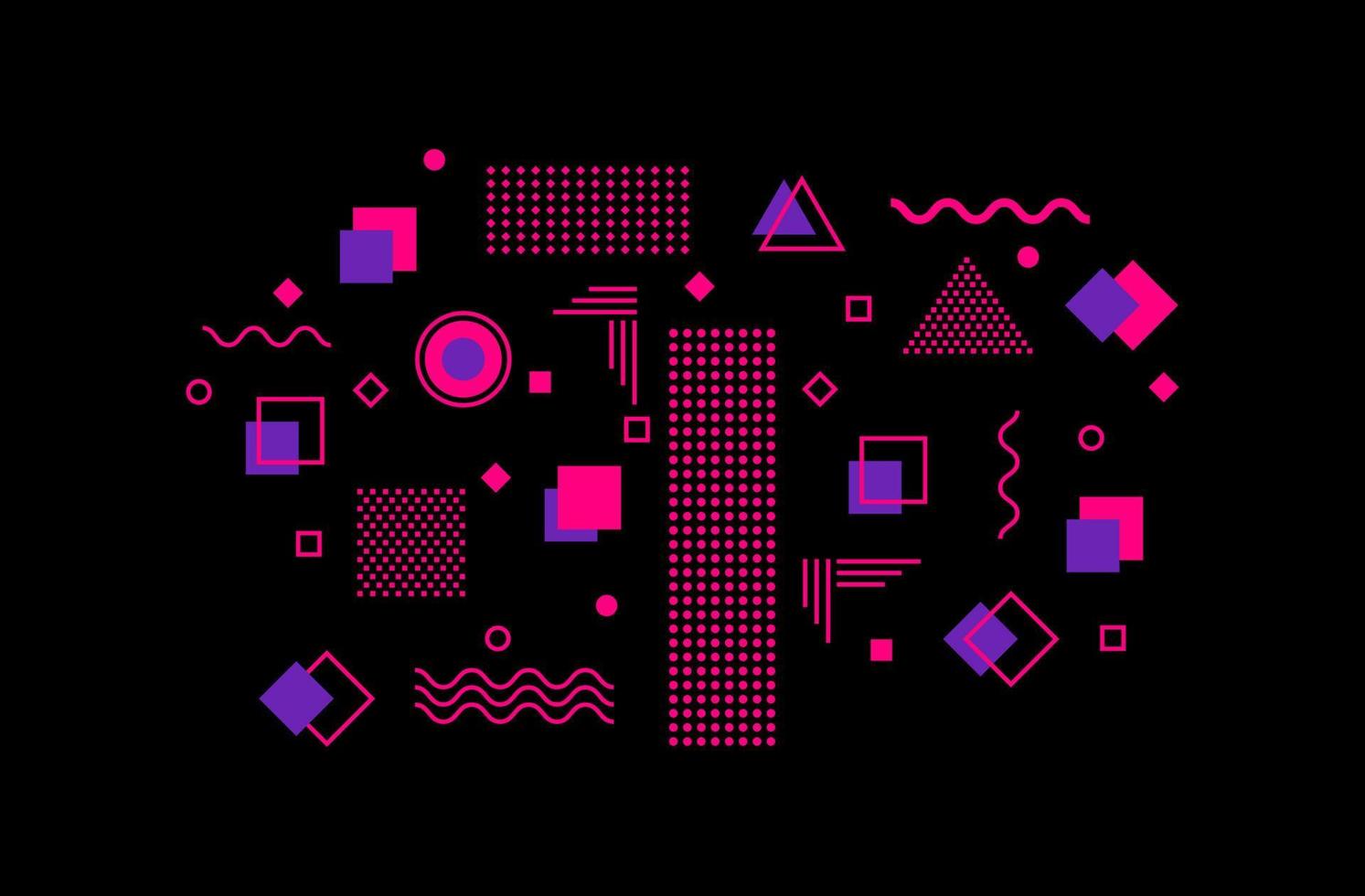 Universal geometric shapes with bright elements composition. Abstract geometric background. Memphis element illustration template. Magazine, leaflet, billboard, sale, banner, flyer, background. Eps 10 vector