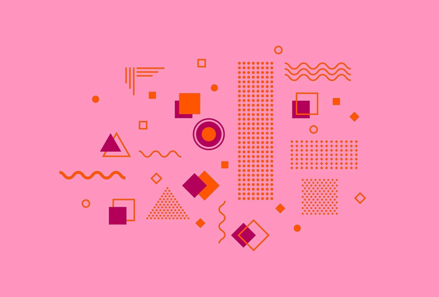 Universal geometric shapes with bright elements composition. Abstract geometric background. Memphis element illustration template. Magazine, leaflet, billboard, sale, banner, flyer, background. Eps 10 vector