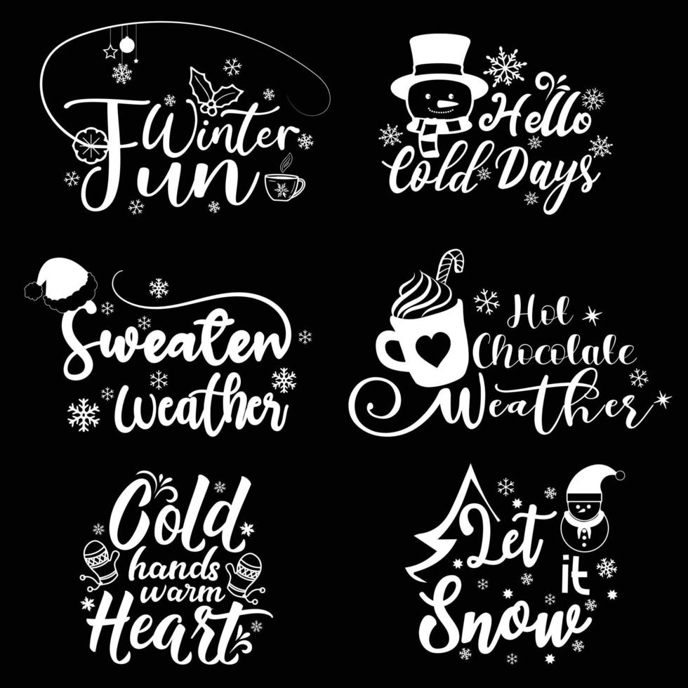 Winter Typography Design vector
