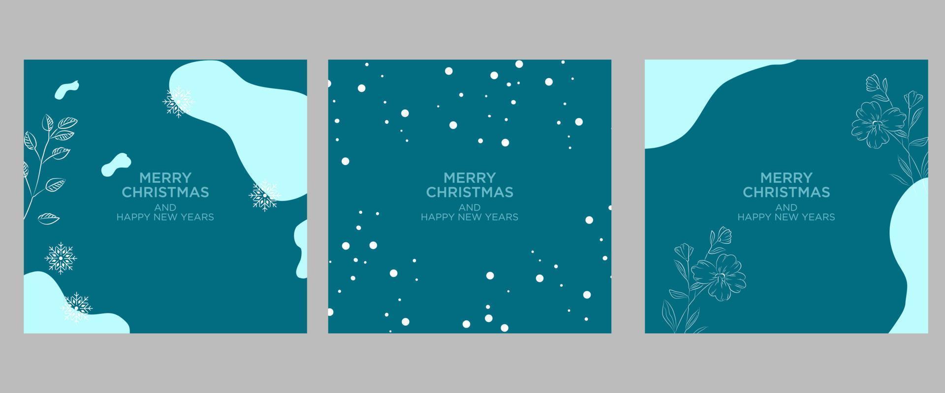 Merry Christmas greeting card. Trendy square Winter Holiday art template. Suitable for social media posts, mobile apps, banner designs and web internet advertising. Vector fashion background