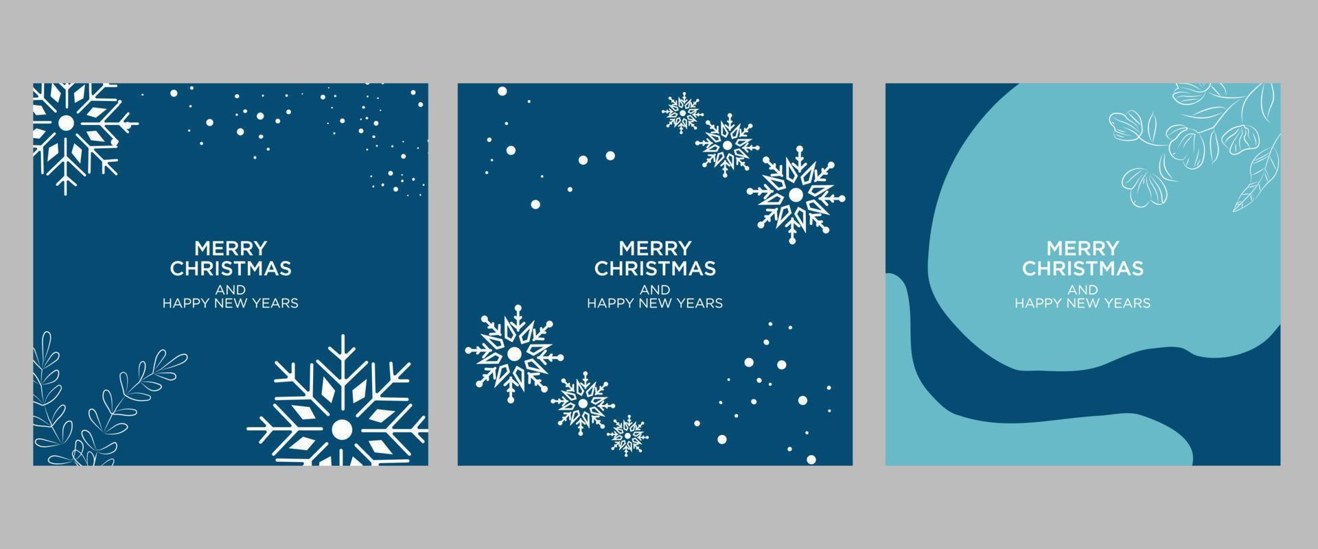 Merry Christmas greeting card. Trendy square Winter Holiday art template. Suitable for social media posts, mobile apps, banner designs and web internet advertising. Vector fashion background