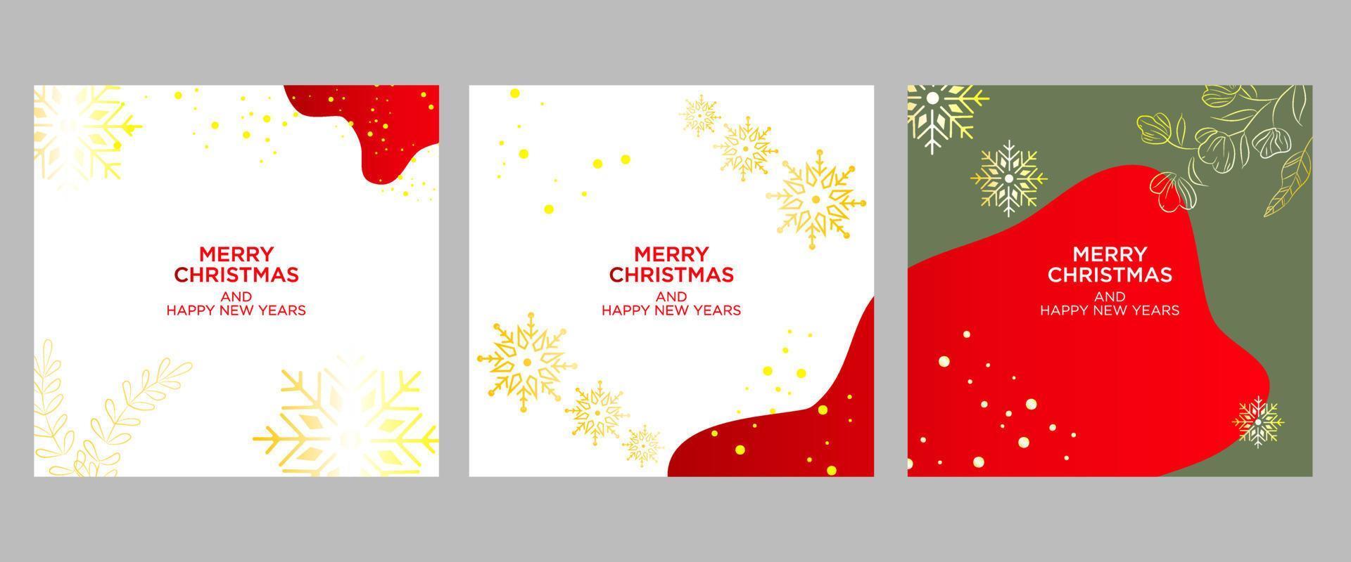 Merry Christmas greeting card. Trendy square Winter Holiday art template. Suitable for social media posts, mobile apps, banner designs and web internet advertising. Vector fashion background