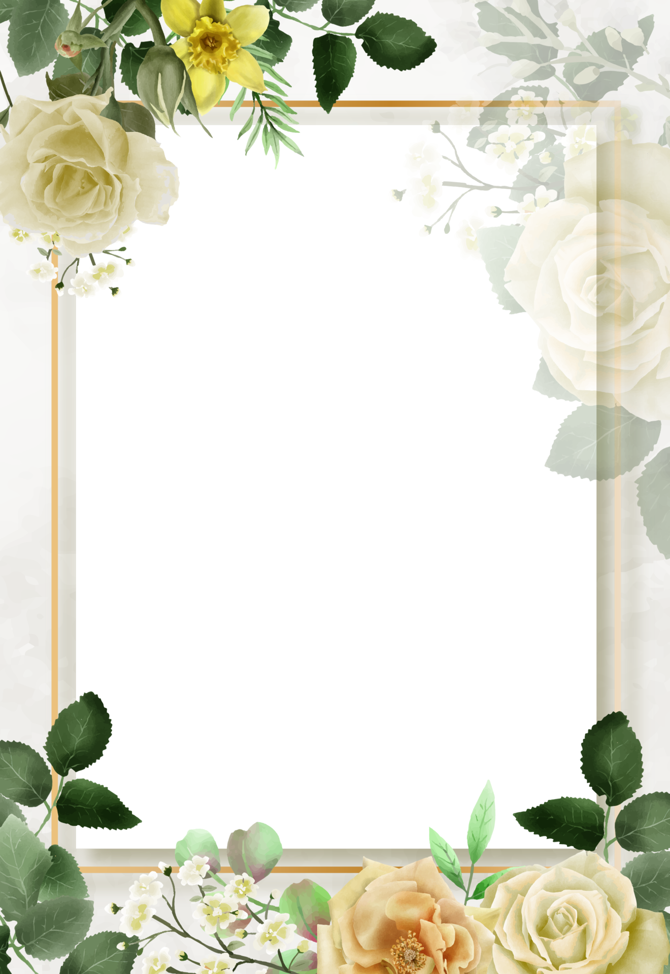 Free wedding invitation card with yellow flowers 15320817 PNG with  Transparent Background