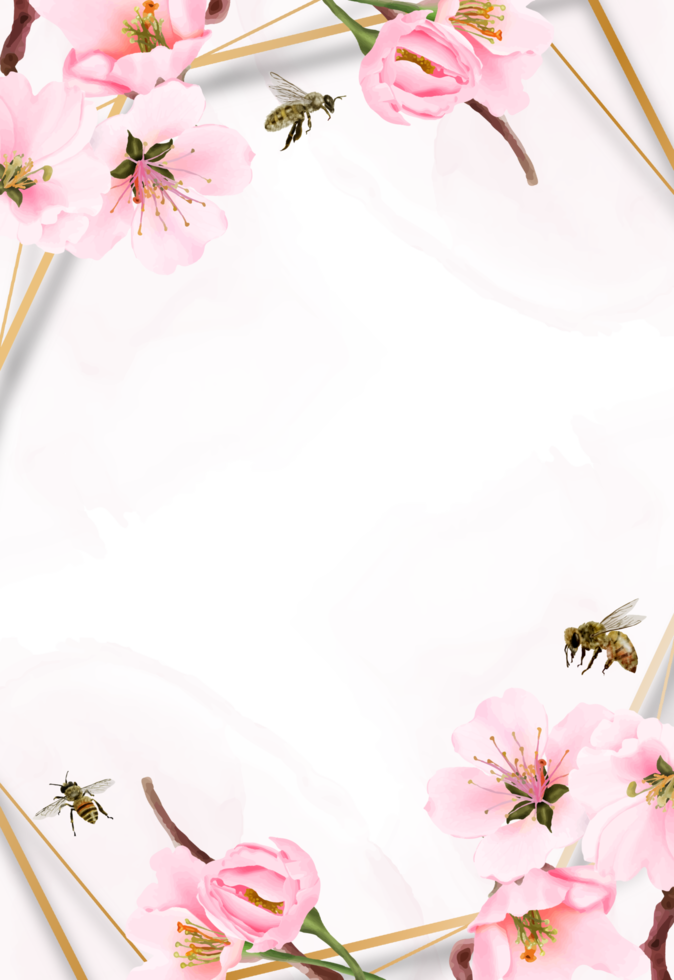 blomning sakura bröllop inbjudningar kort png